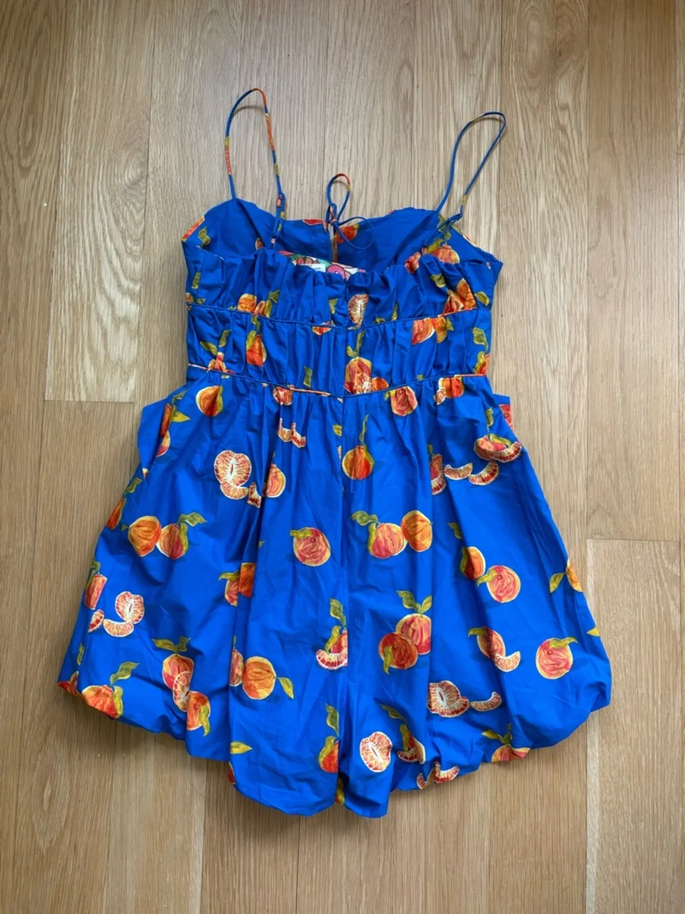 Farm Rio Blue Citrus Print Spaghetti Strap Romper - Picture 4 of 11